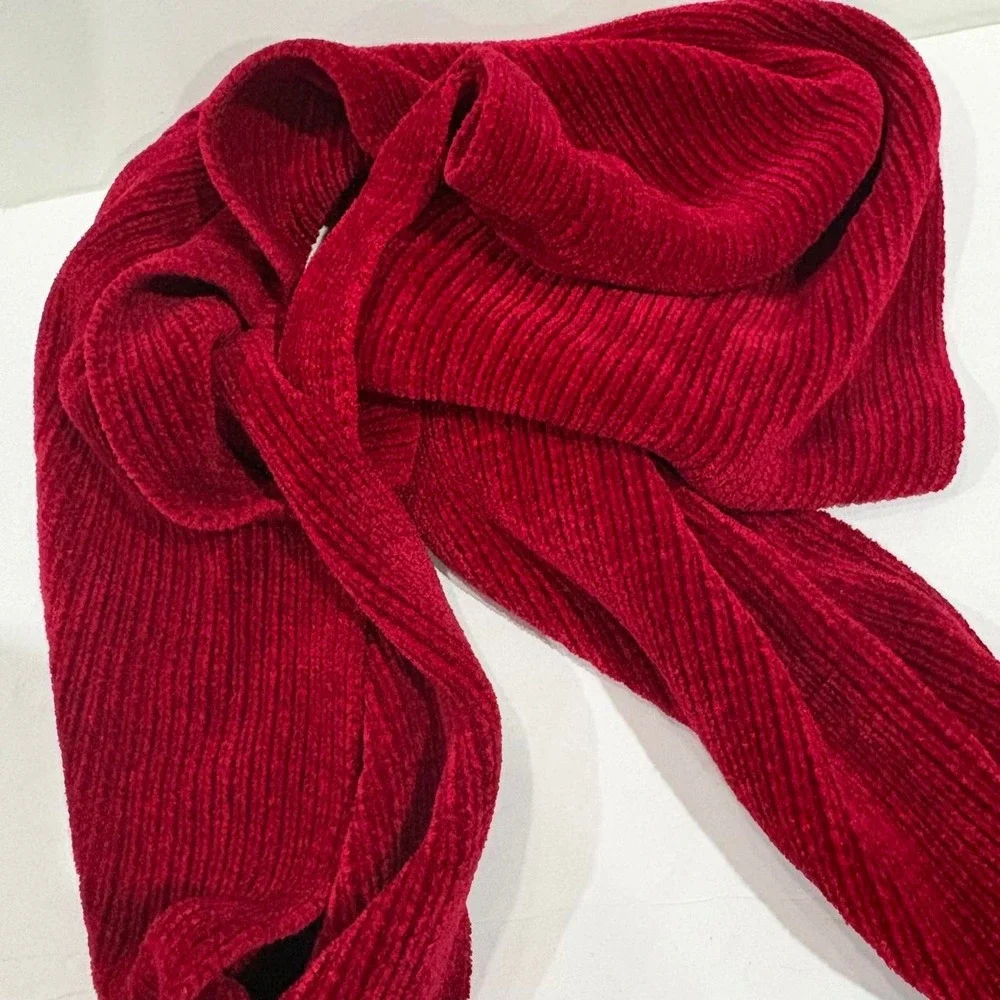 Reb Ribbed Knit Velour Scarf Made in USA 90s